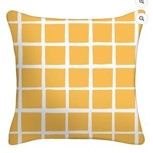 Mainstays 16" x 16" Squares Decorative Outdoor Throw Pillow, Yellow